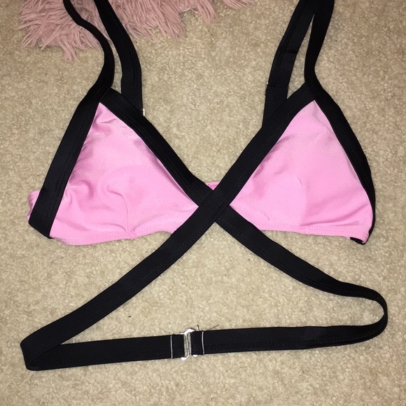 black and pink bathing suit